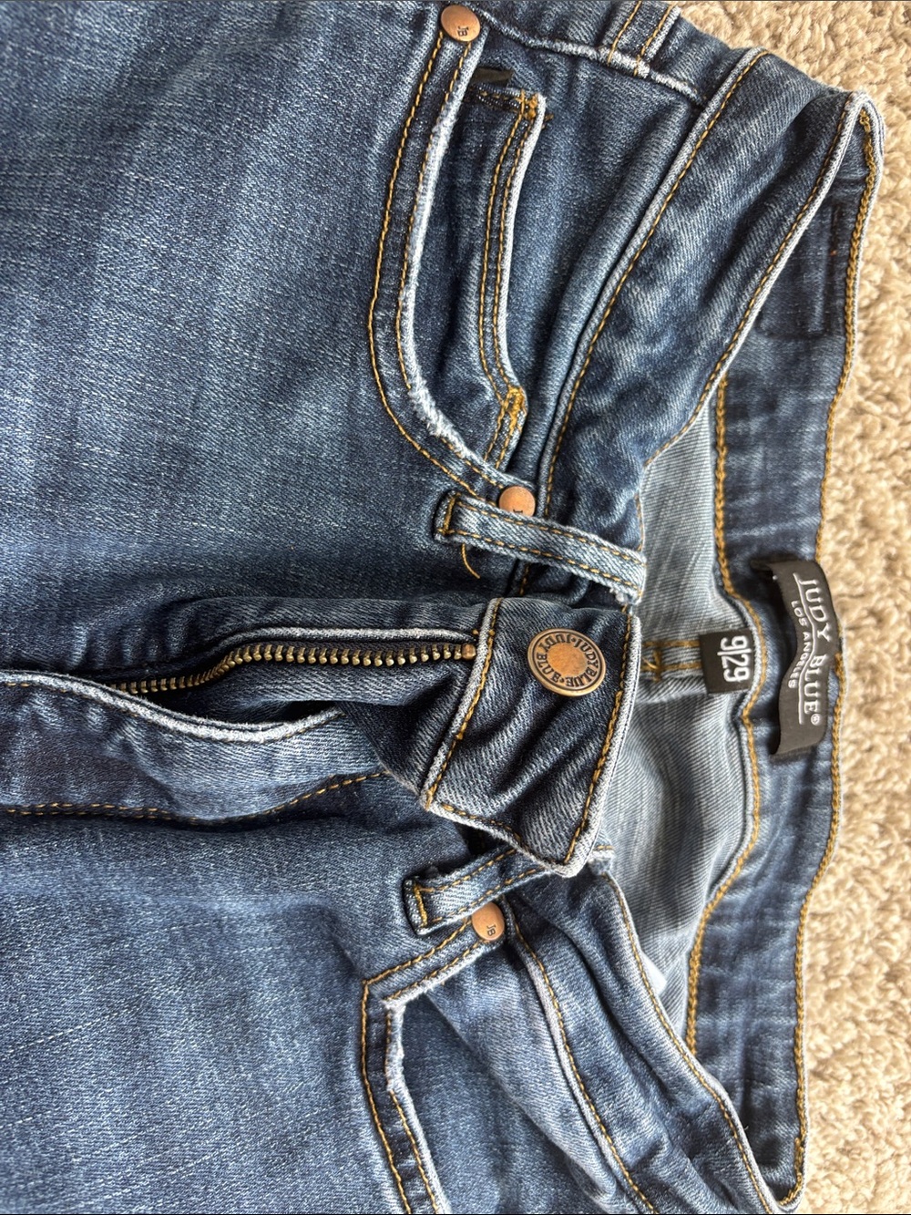 Judy Blue Indigo Skinny Jeans with Contrast Stitching